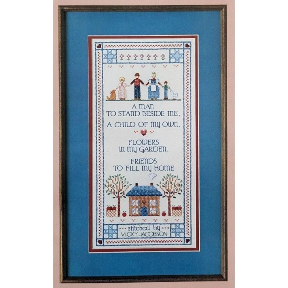 Vintage‎ Stamped Cross Stitch Kit Friends and Family Sampler Dimensions #53002